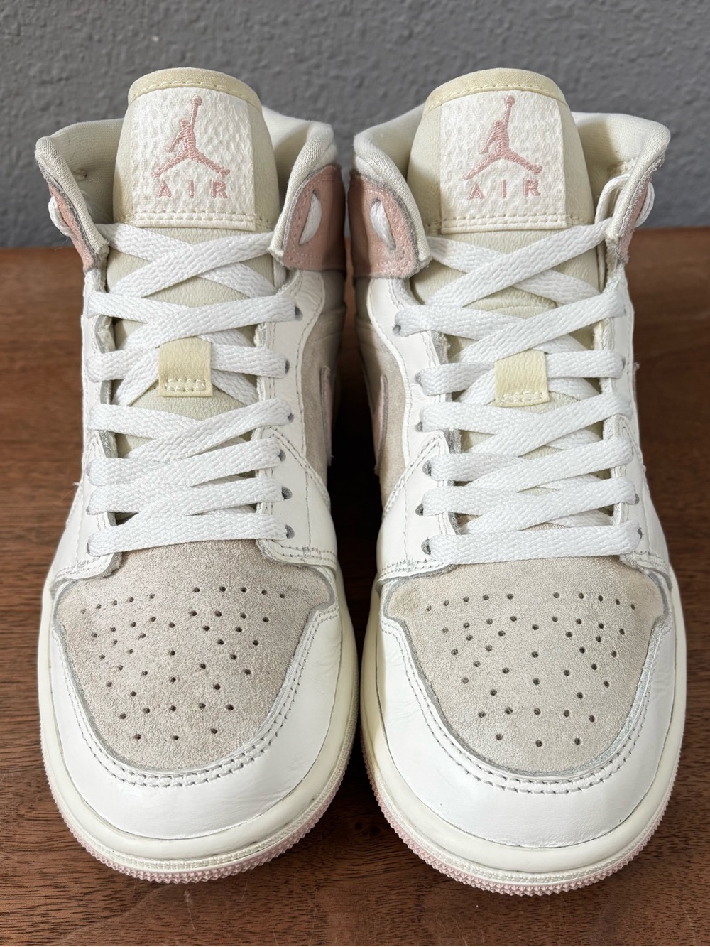 Nike Air Jordan 1 Low in White, Cream & Soft Pink